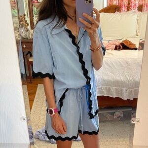 Blue Ric Rac Short Set